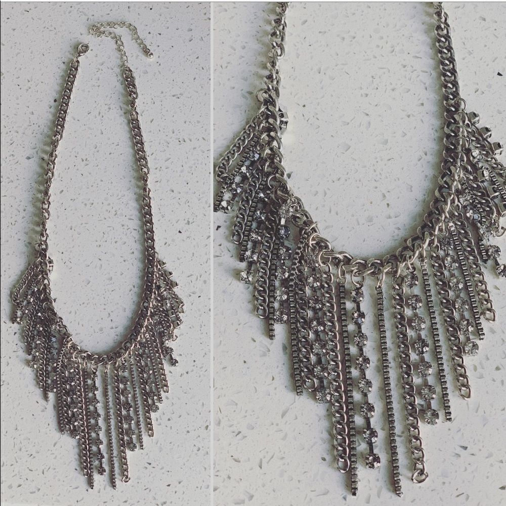 Silver statement necklace - Picture 2 of 2